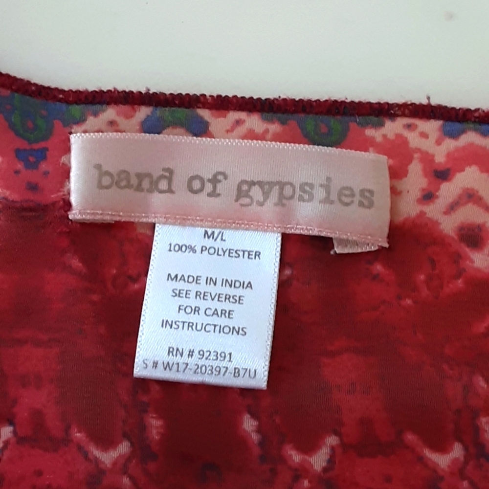BAND Of GYPSIES Floral Lightweight Duster Kimono Sz M/L - Picture 6 of 6